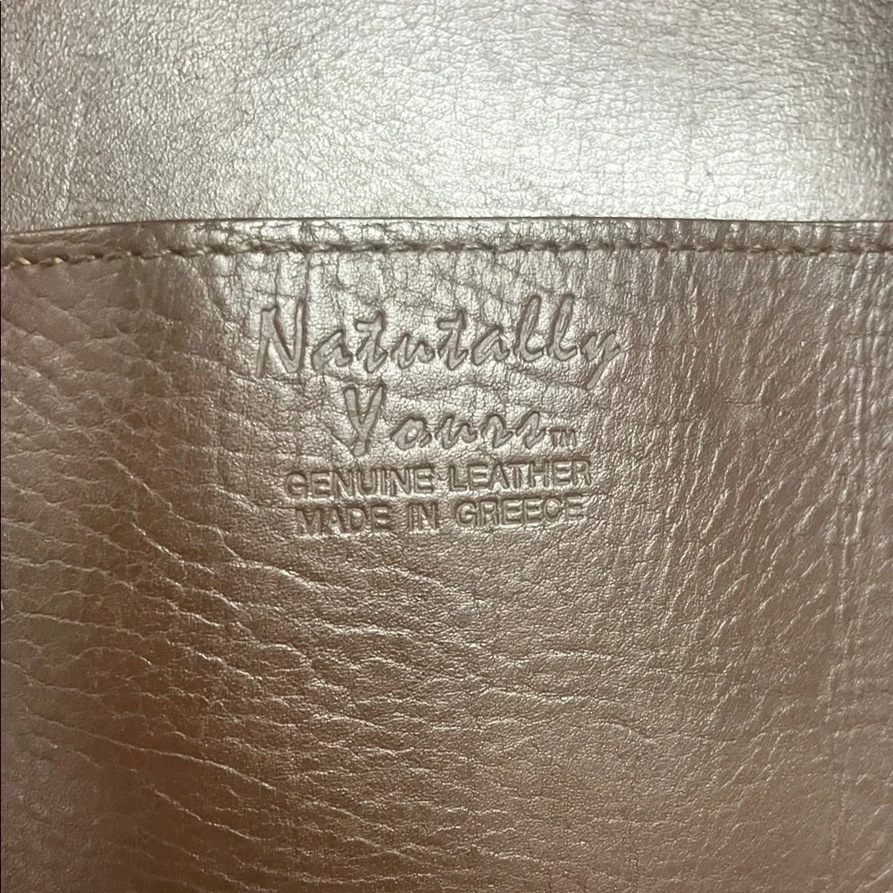 Naturally Yours Brown vintage Leather Briefcase with long adjustable strap